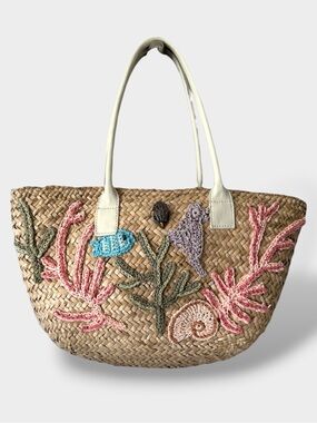 Kurt Geiger RARE EUC Kensington Straw Basket Shoulder Bag